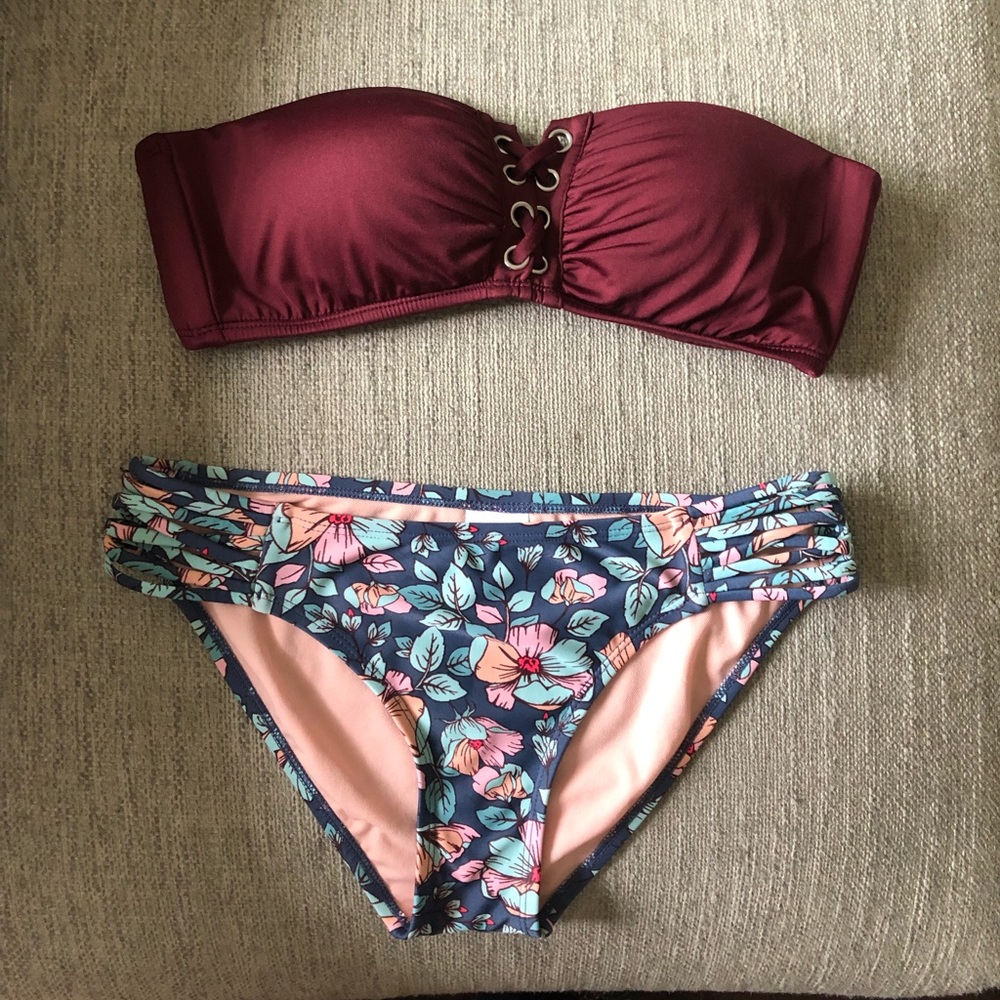 Mossimo Strapless Lace-Up Bikini